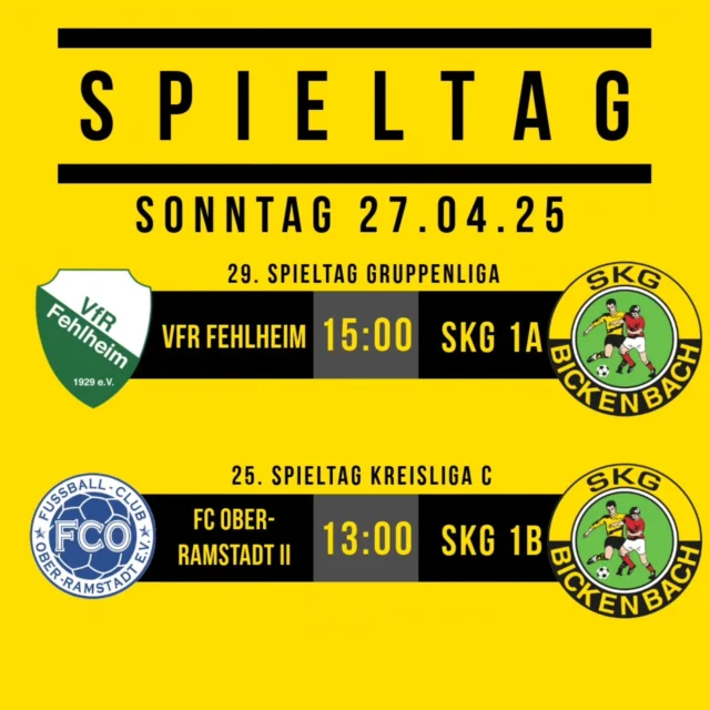 ⚫️ MATCHDAY 🟡

Auswärtsspiele für unsere Teams 🔥

#nurdieSKG