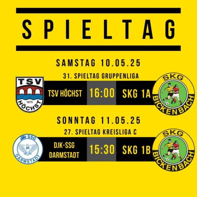 ⚫️ MATCHDAY 🟡

Alles reinwerfen, es ist so wichtig 💪 Es geht nach Höchst Heute 🔥

#nurdieSKG